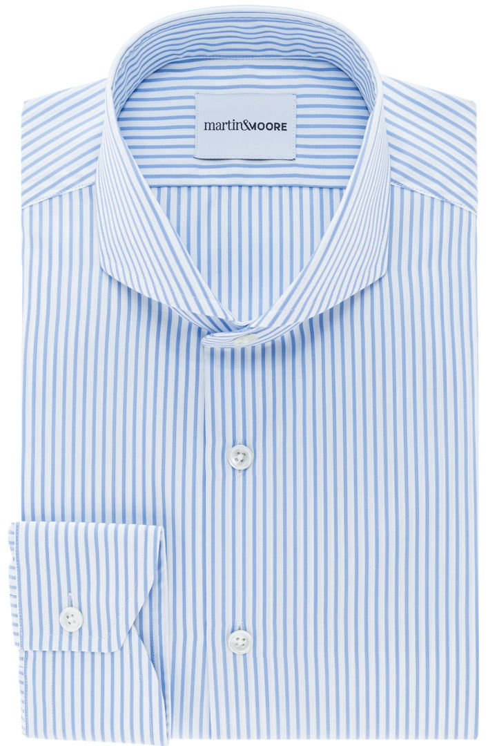 Koszula w prążki z kołnierzem włoskim