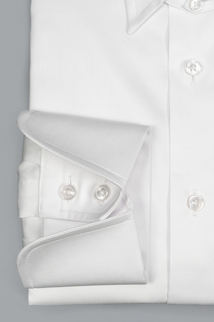 Biała formalna koszula tab collar