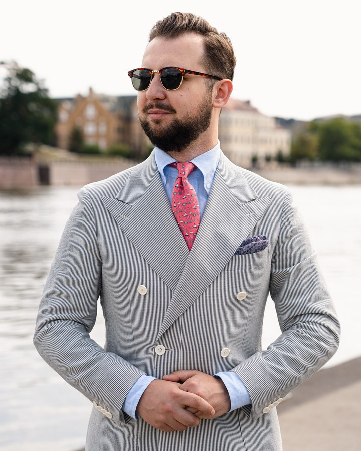 [PREORDER] Niebieska lniana koszula button down Martin&Moore x Dandycore