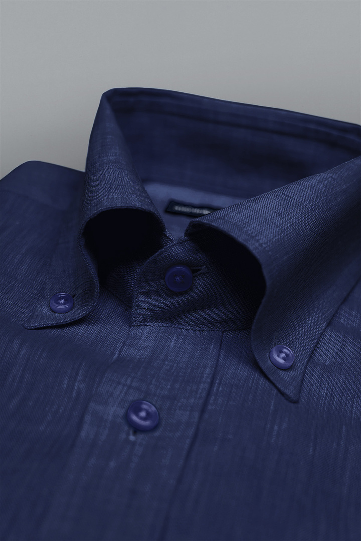 [PREORDER] Granatowa lniana koszula button down Martin&Moore x Dandycore