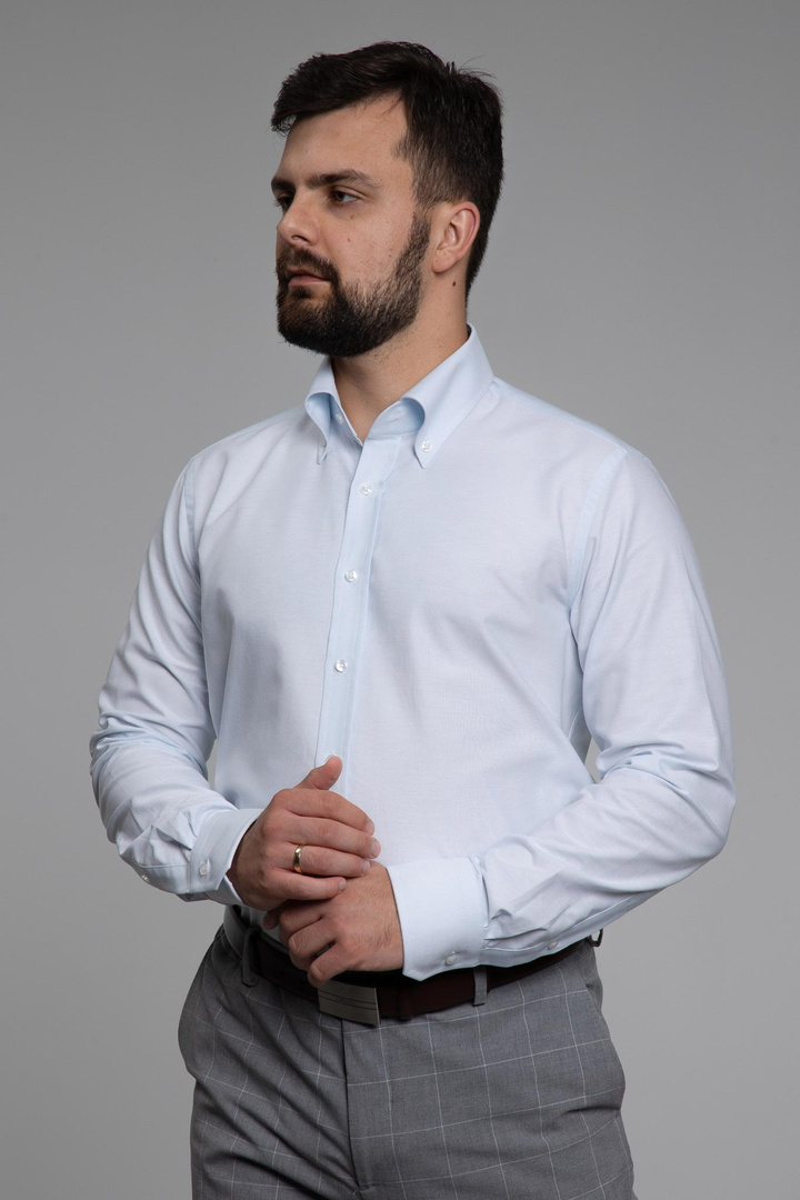 Jasnobłękitna męska koszula OCBD