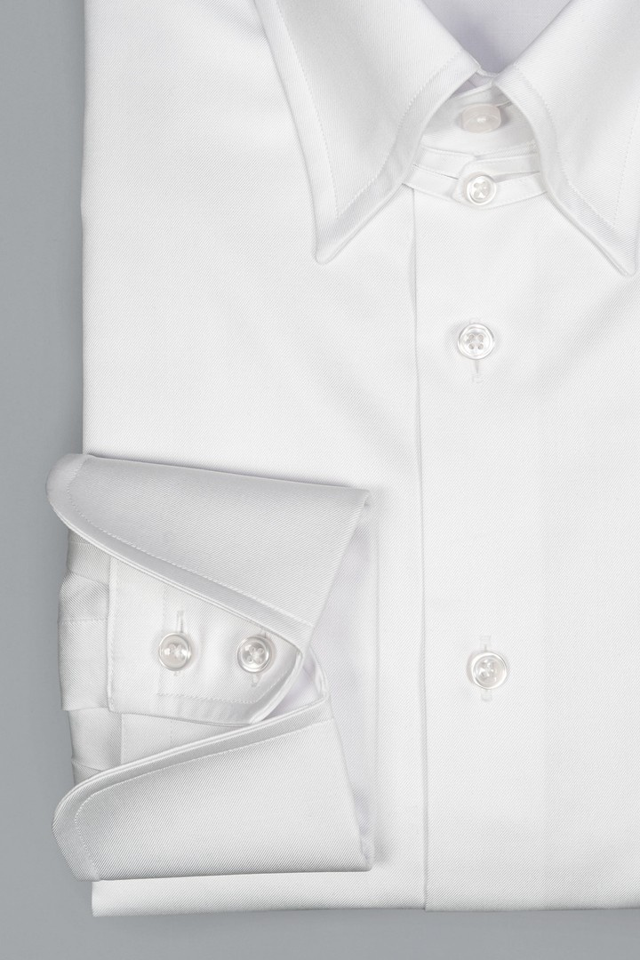 Biała formalna koszula tab collar