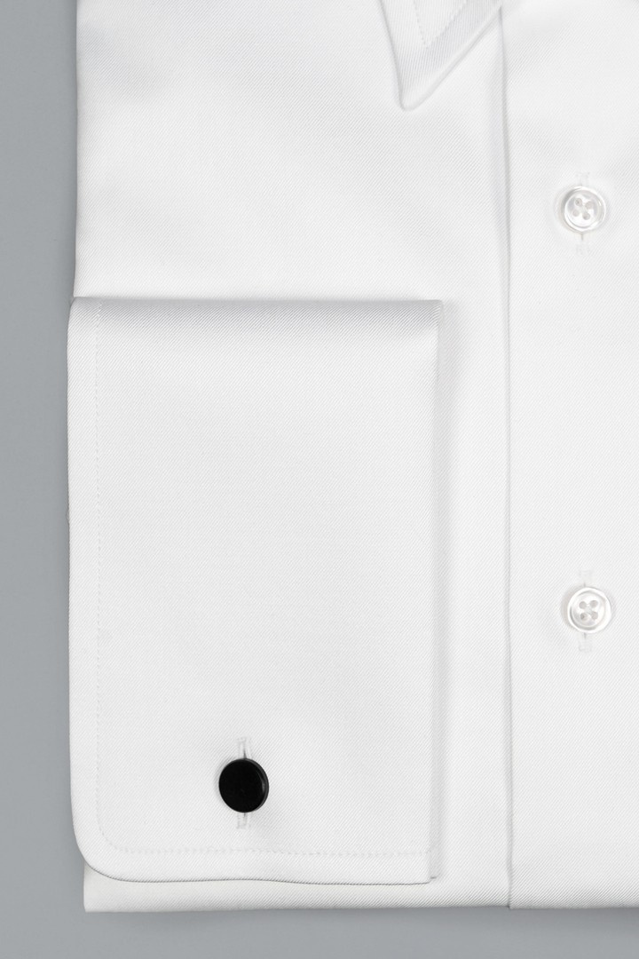 Biała formalna koszula pin collar