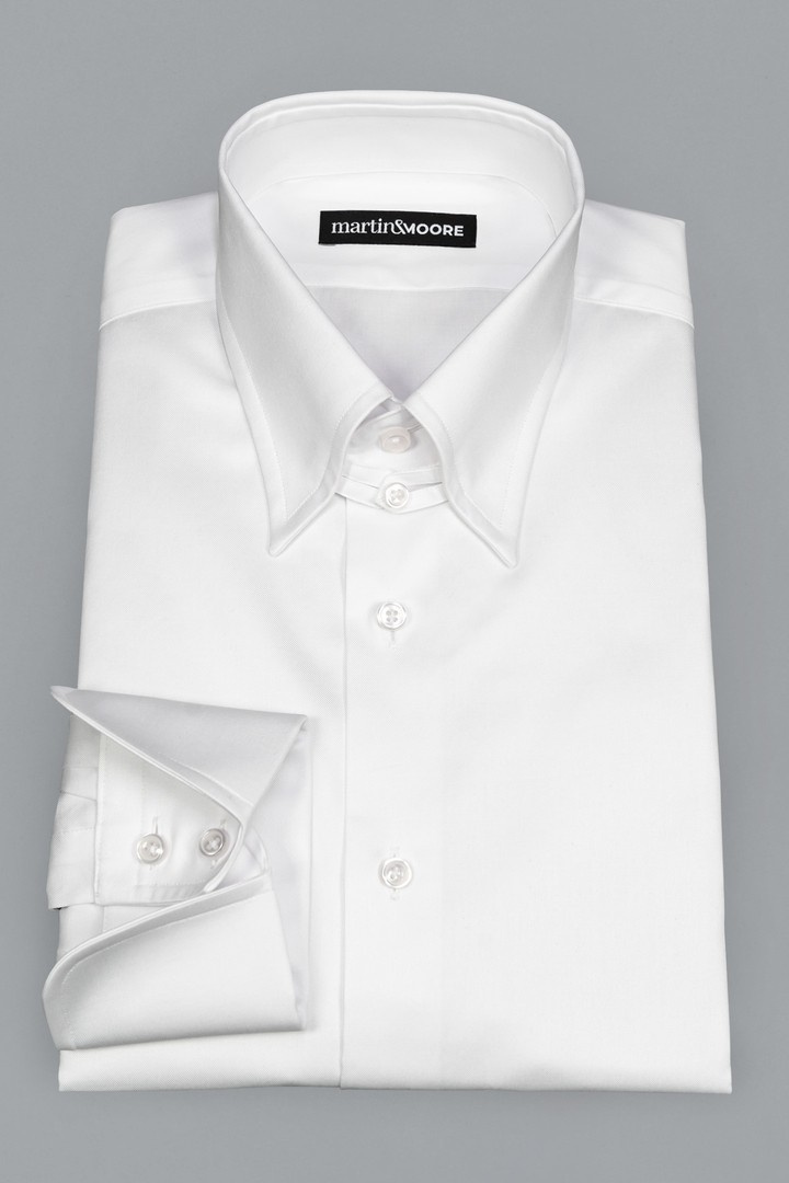 Biała formalna koszula tab collar