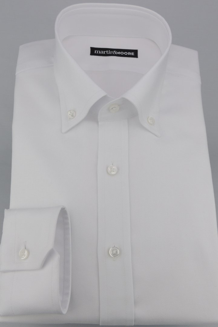 Bawełniana biała koszula o splocie Oxford  