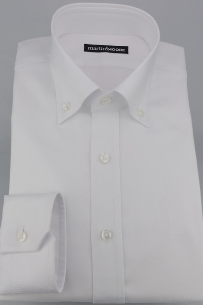 Bawełniana biała koszula o splocie Oxford  